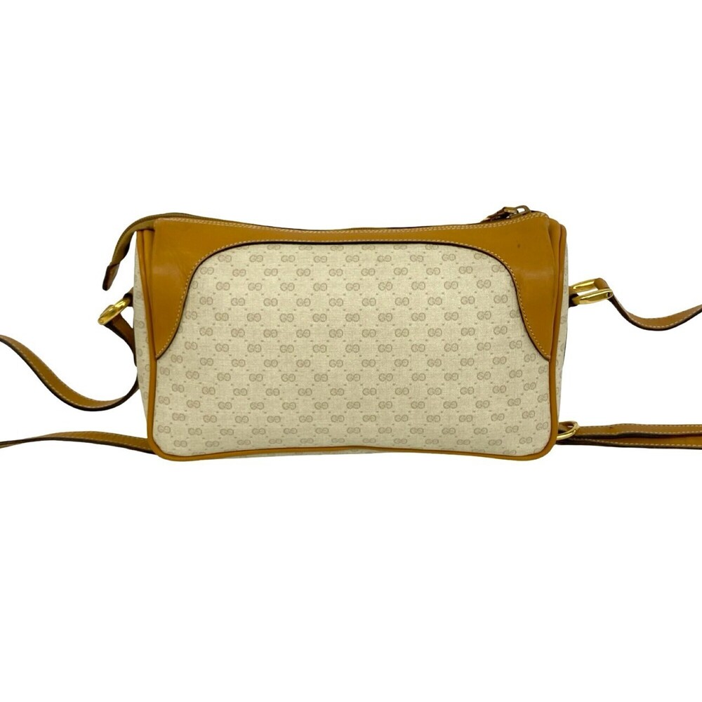 GUCCI Old Gucci Micro GG Logo Pattern Leather Shoulder Bag with Hardware, Cam... - Picture 3 of 9